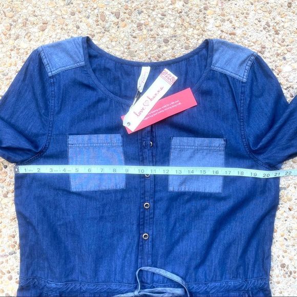 NWT Love, Hanna Jean Chambray Denim Dress L - Picture 7 of 11